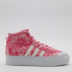 Adidas Womens‎ Sportswear Bravada 2.0 Platform Mid Shoes Pink/White Size 10 New